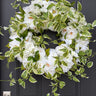 White Peony & Hydrangea Wreath with Cascading Vines – Wedding Wreath - TwoInspireYou