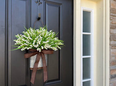 White Lily of the Valley Bucket Wreath - TwoInspireYou