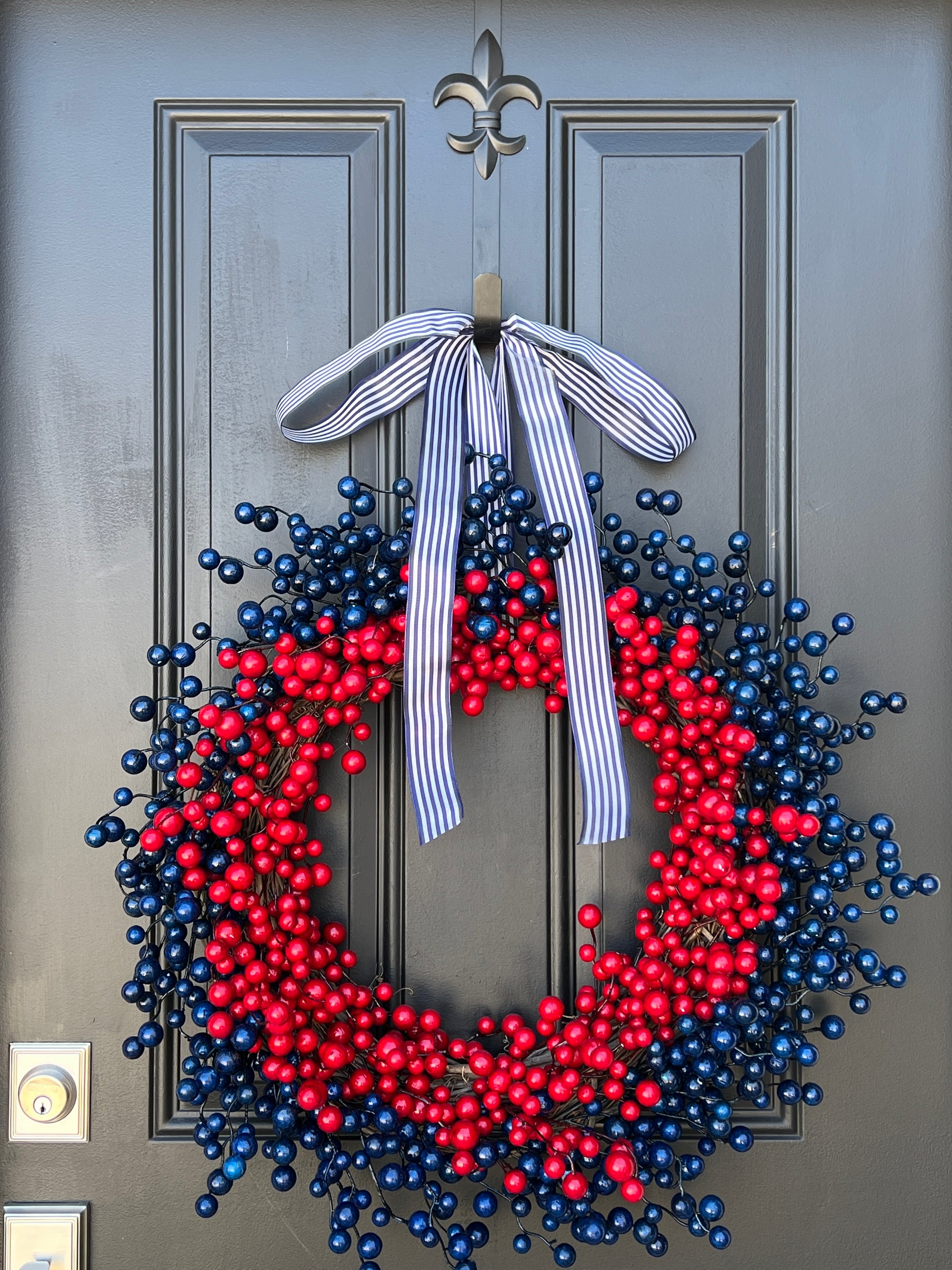 Patriotic Red and Blue Berry Wreath - Twoinspireyou