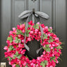 Pink Tulip and Mint Wreath - TwoInspireYou