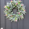 Bay Leaf, Eucalyptus & Tulip Wreath with Lamb's Ear – Spring Wreath - TwoInspireYou