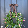 Spring and Summer Wreath with Pink Tulips and Lavender - Natural Touch Pink Tulip Wreaths - TwoInspireYou