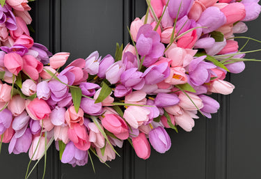 Pink and Purple Tulip Wreath - Spring Tulip Wreath for Front Door - TwoInspireYou