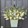 Cream Hyacinth Galvanized Bucket Wreath - TwoInspireYou