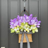 Purple Tulip Basket - Handcrafted Spring Floral Arrangement - TwoInspireYou