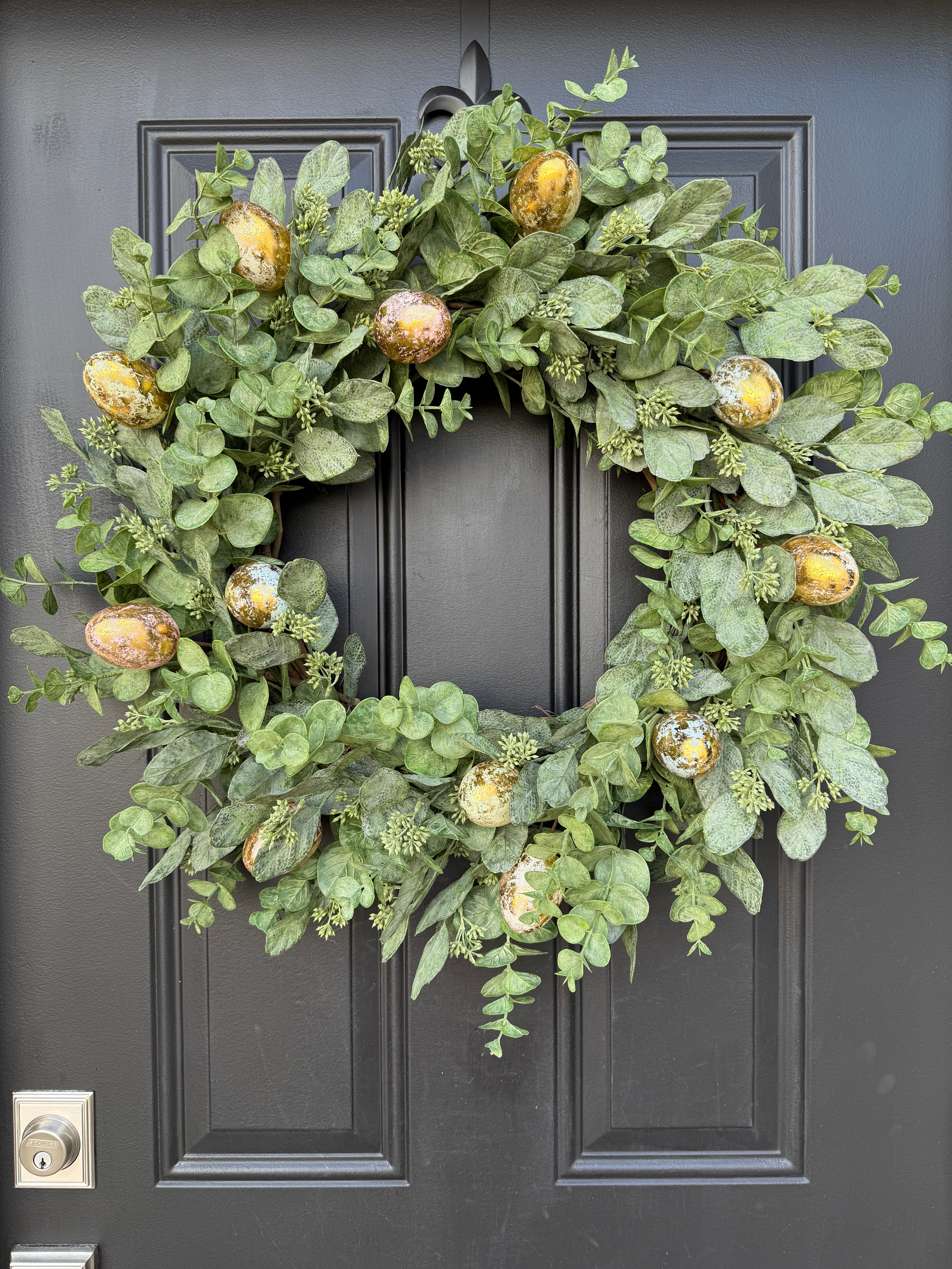 The Golden Easter Egg Wreath