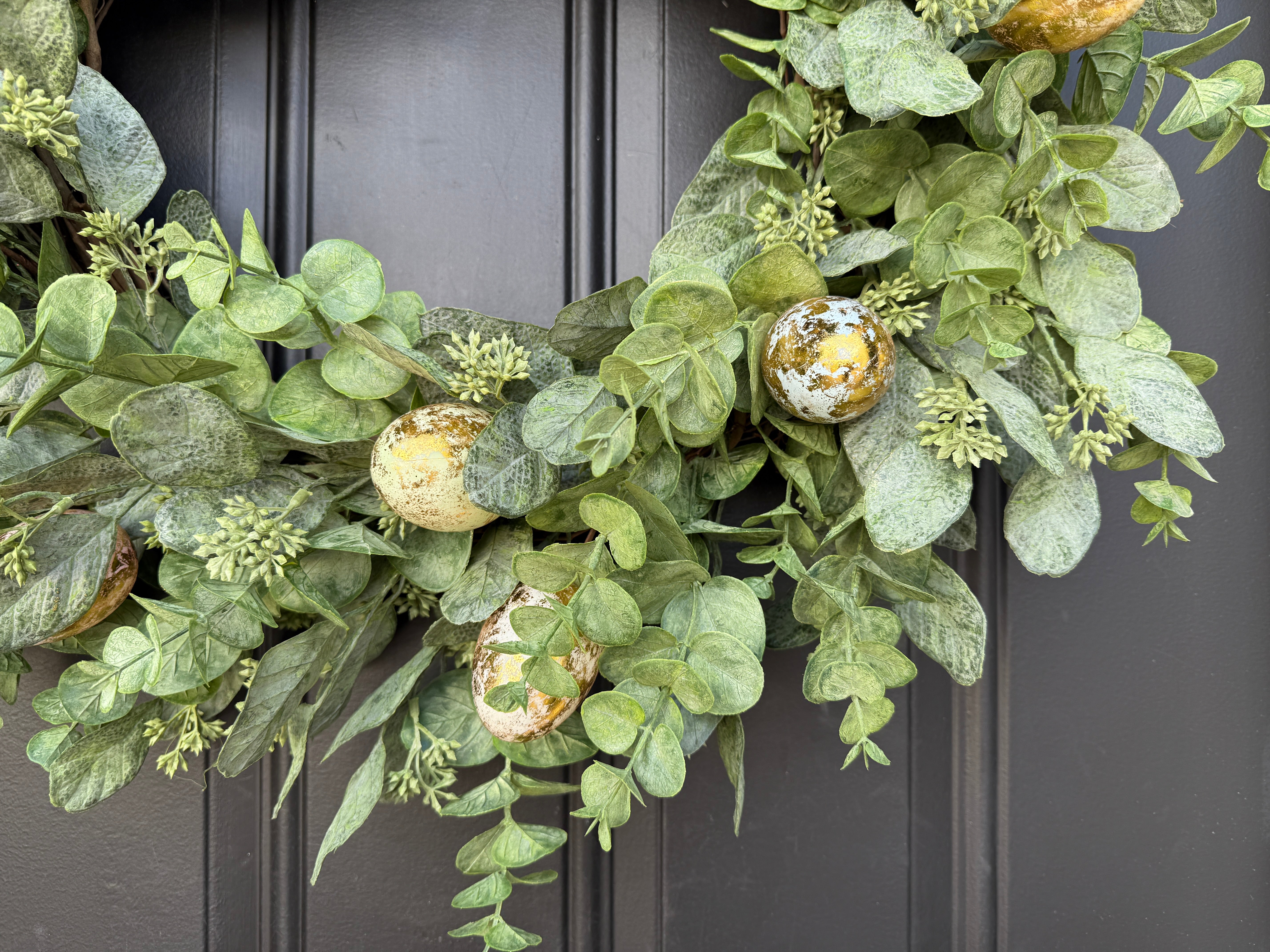 The Golden Easter Egg Wreath