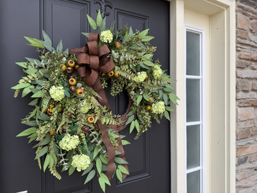 Eucalyptus & Bay Leaf Wreath | Year-Round Cascading Door Wreath - TwoInspireYou