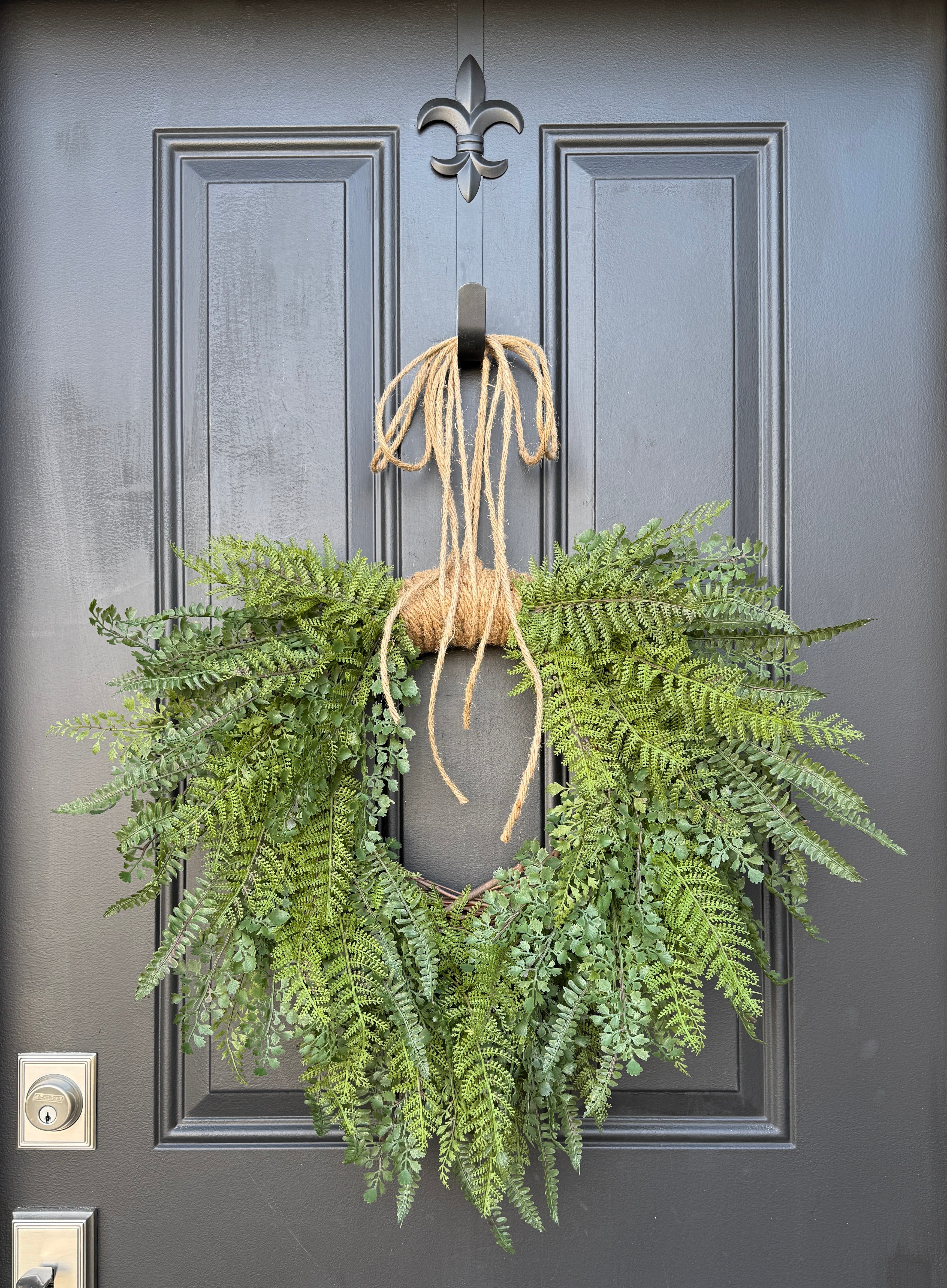 Cascading Fern Wreath - Year Round Fern Wreath Door Hanging