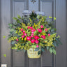 Spring Bucket Wreath with Pink Ranunculus - TwoInspireYou