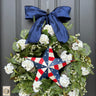 Americana Starburst Wreath with White Geranium Wreaths - TwoInspireYou