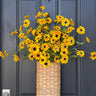 White Black-Eyed Susan in Natural Basket Wreath - TwoInspireYou