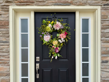 Cascading Tulip and Floral Spring Wreath - TwoInspireYou