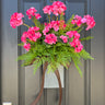 Front Door Pink Geranium Bucket Wreath - TwoInspireYou