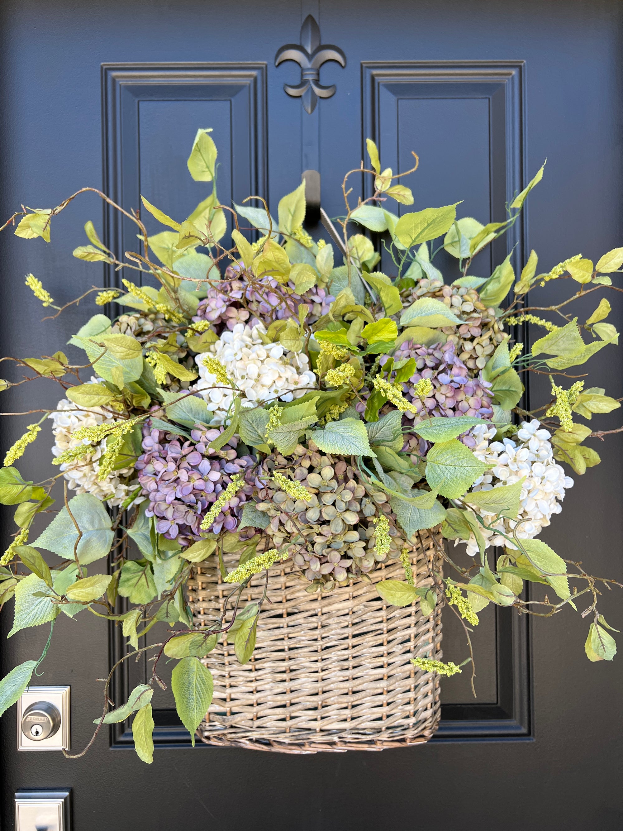 Summer Cottage Purple Hydrangea Basket