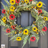 Fall Sunflower and Fern Wreath - TwoInspireYou