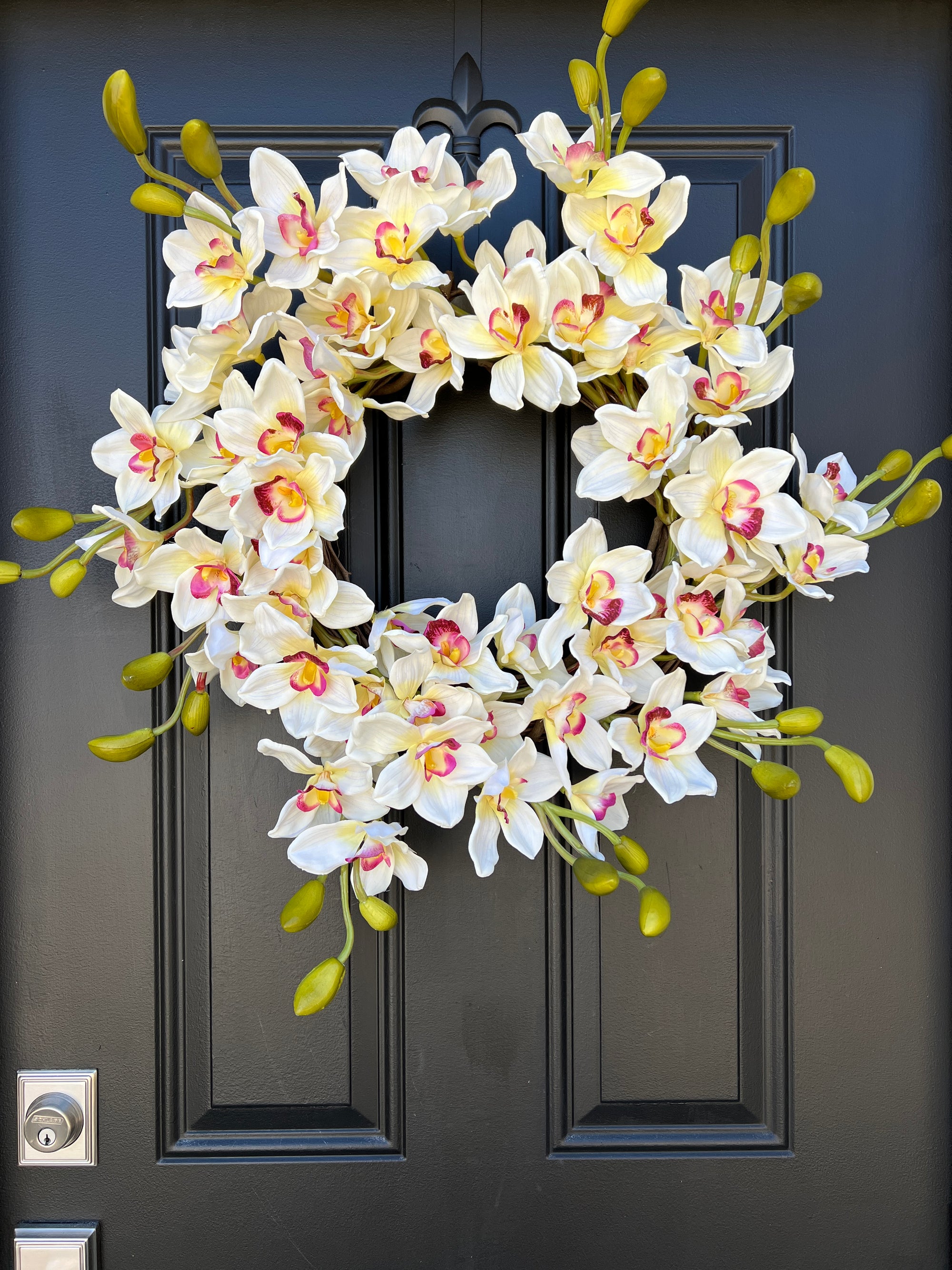 Summer White Orchid Wreath