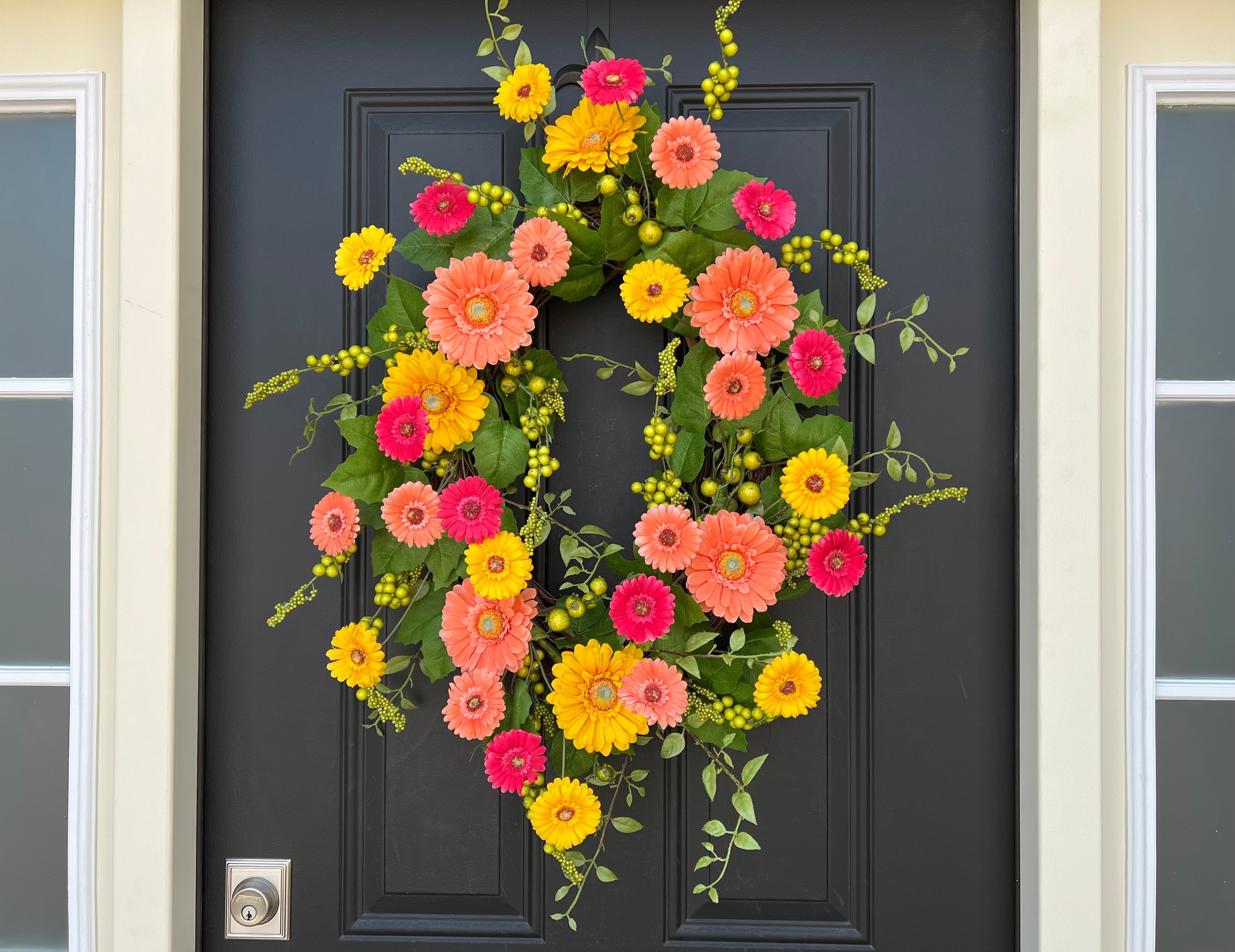 Gerber Daisy Oval Wreath for Spring