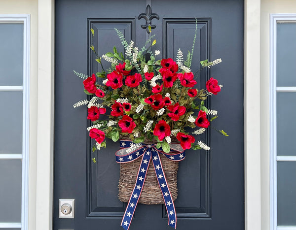 Patriotic Summer Front Door Basket