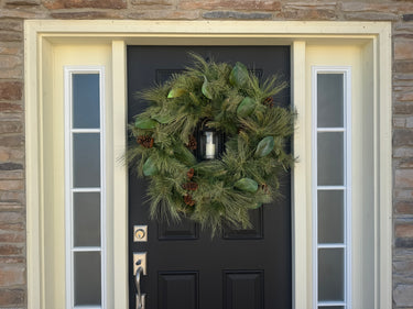 The Weary Traveler Wreath with Guiding Lantern