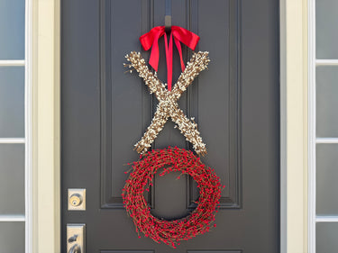 Romantic Red and Cream Valentine's Day XO Wreath