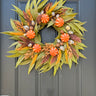 Fall Oranges, Gourds and Bay Leaf Wreath - TwoInspireYou