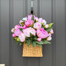 Soft Pink Peony Door Basket – Elegant Spring Front Door Decor - TwoInspireYou