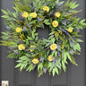 Summer Wreath with Yellow and Purple Flowers - TwoInspireYou
