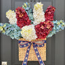 Patriotic Hydrangea Door Basket Red White Blue Front Door Decor - TwoInspireYou
