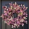 Fall Wreath with Purple Leaves and White Berry Clusters - TwoInspireYou