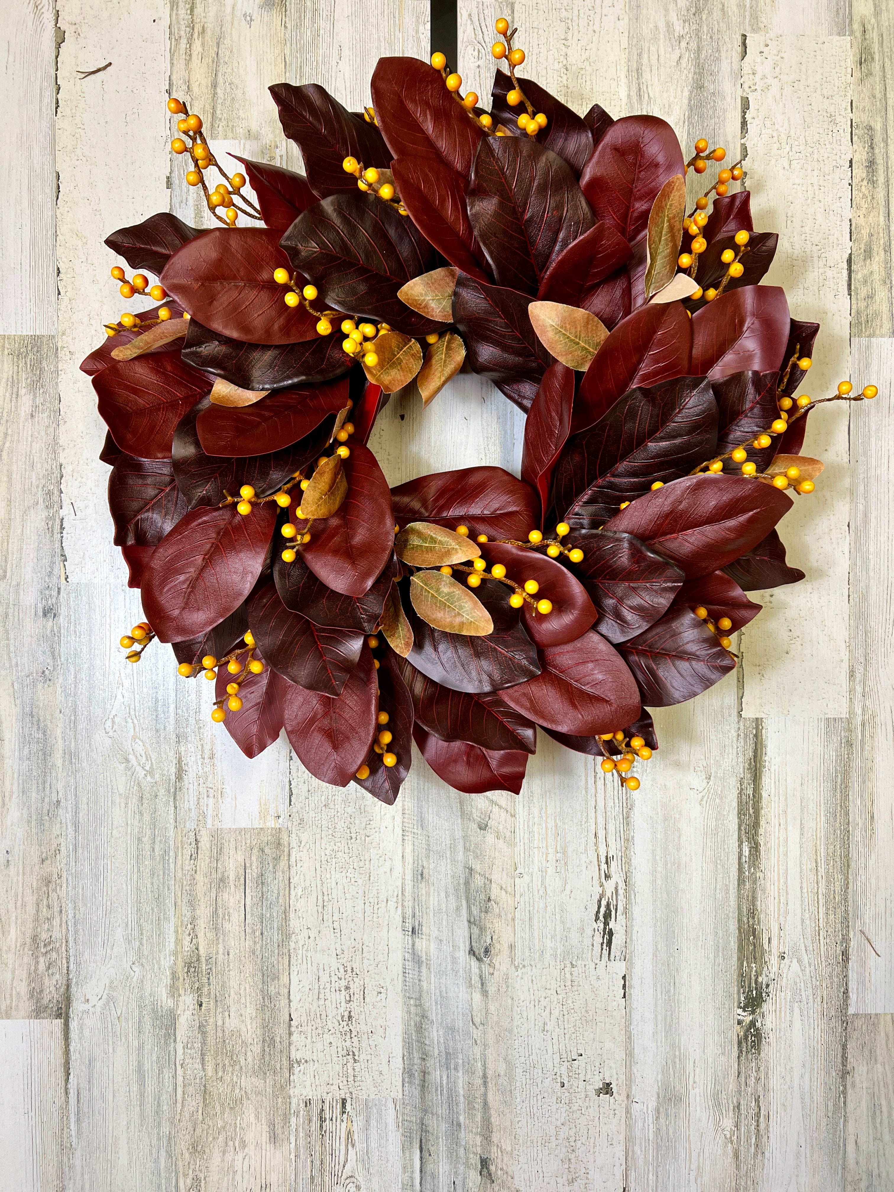 Fall Magnolia Wreath with Berries