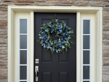 Blue Floral Summer Front Door Wreath