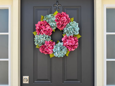 Gender Reveal Hydrangea Decor Wreath, Baby Shower Decorations