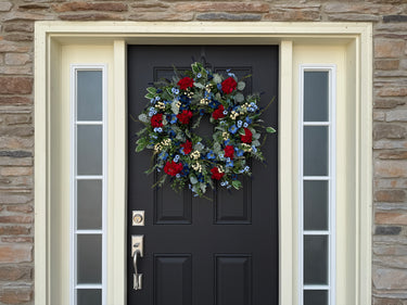 Patriotic Red White Blue Summer Wreath