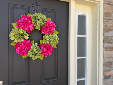 Summer Pink and Green Hydrangea Wreath