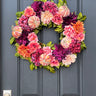 Pink and Purple Fall Wreath with Pumpkins, 24" Finished Wreath - TwoInspireYou
