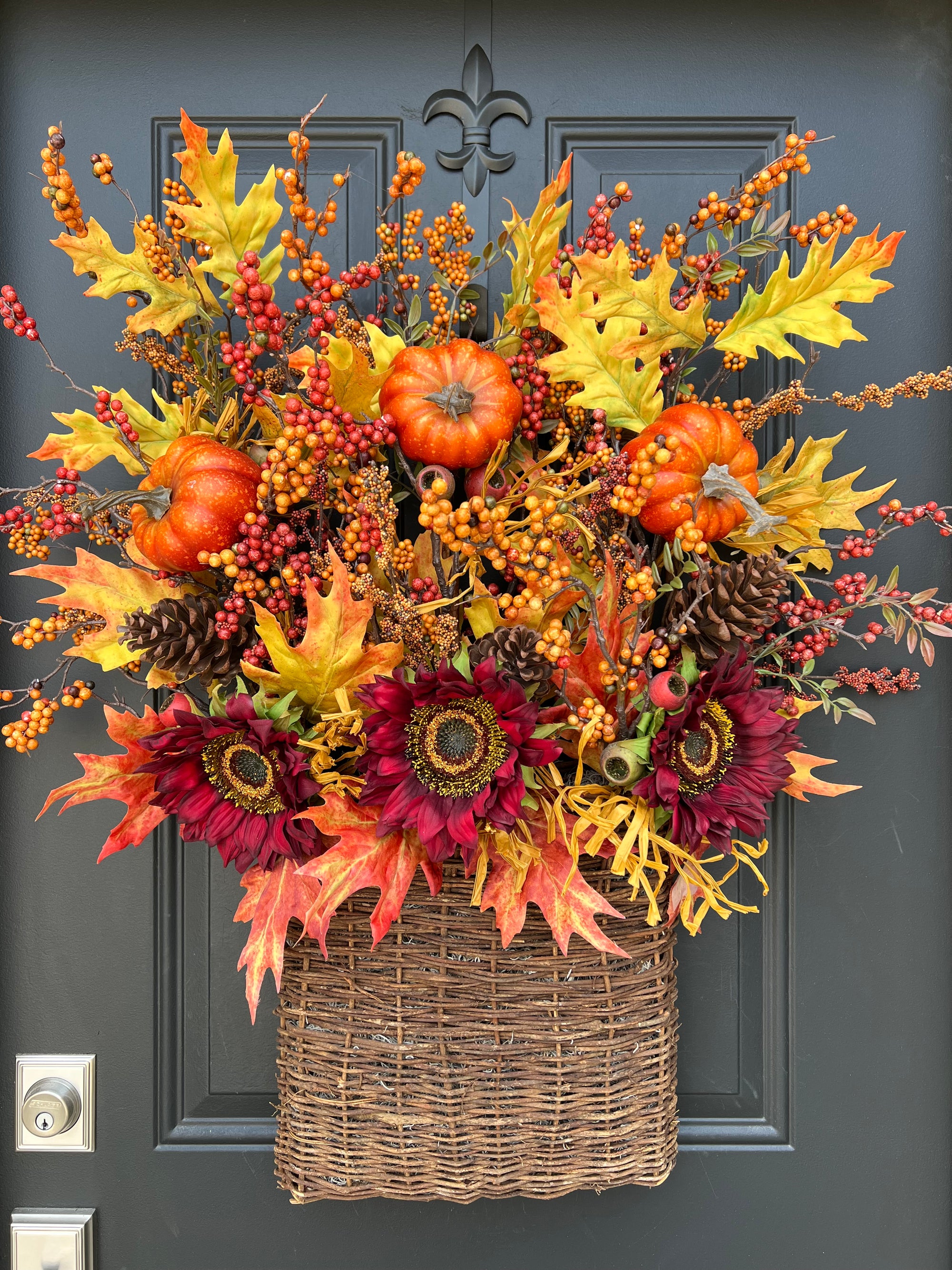 Abundant Autumn Basket Wreath