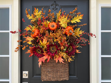 Abundant Autumn Basket Wreath - TwoInspireYou