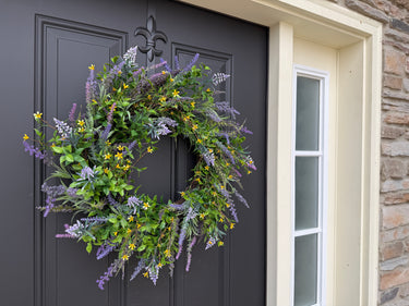Lavender Wildflower Spring Summer Front Door Wreath