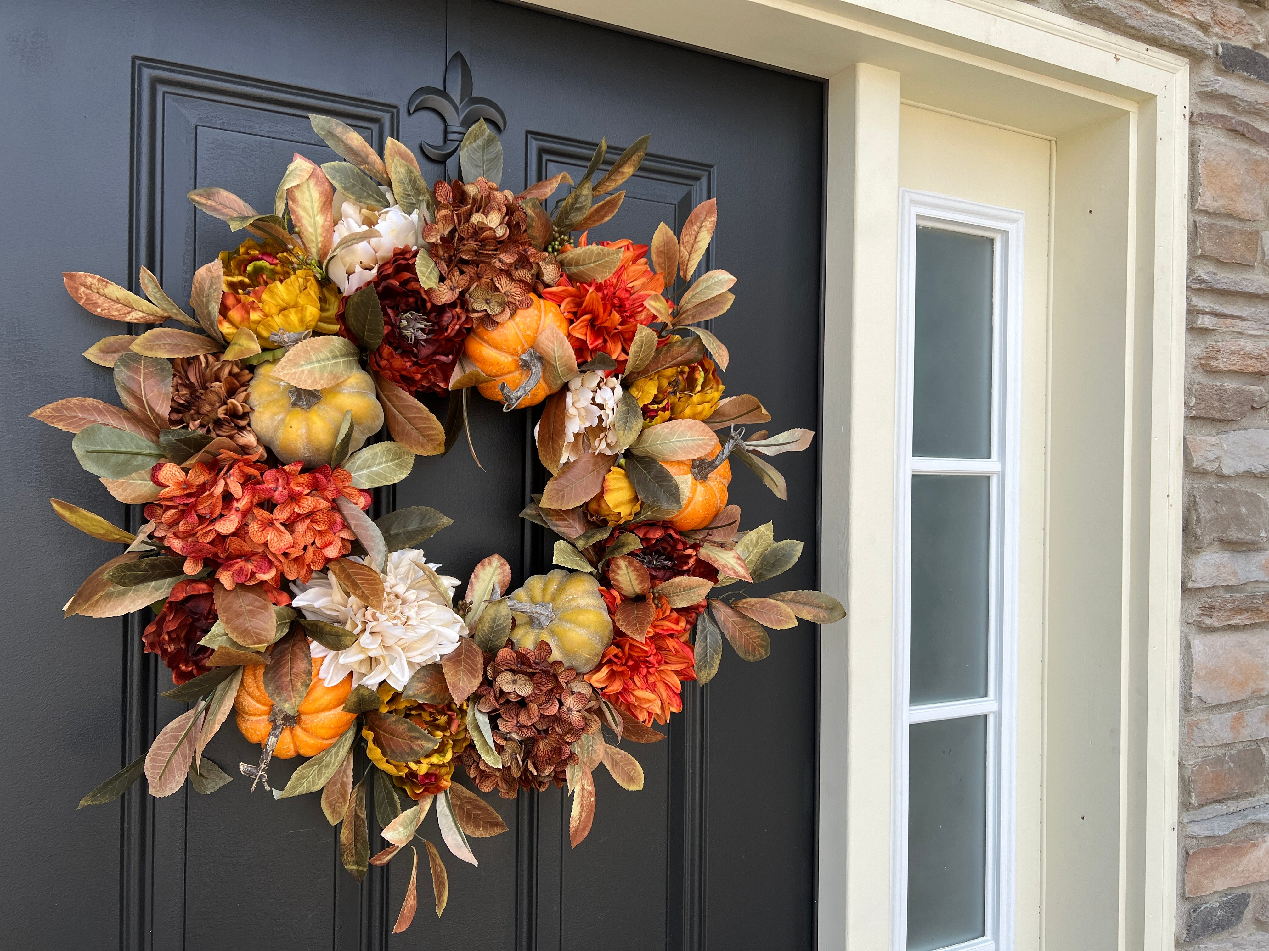 Cozy Fall Pumpkin & Foliage Wreath