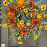 Pumpkin Spice Sunflower and Black-Eyed Susan Autumn Wreath - TwoInspireYou