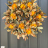 Fall Foliage and Gold Mum Wreath - TwoInspireYou