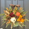 Fall White Pumpkin Bucket Wreath - TwoInspireYou