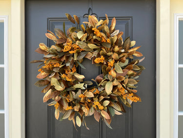 Fall Foliage and Berry Wreath - TwoInspireYou
