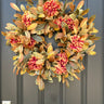 Fall Foliage Wreath with Blooming Mums - TwoInspireYou
