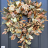 Rustic Autumn Teardrop Wreath with Pumpkins and Flowers - TwoInspireYou
