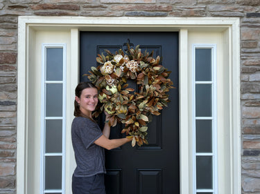Rustic Autumn Wreath with Pumpkins and Flowers - TwoInspireYou