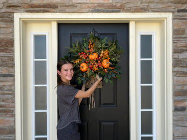 Fall Gatherings Basket with Burlap Wrap - TwoInspireYou