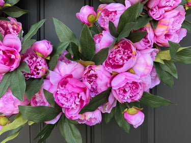 Luxury Pink Peony Front Door Wreath
