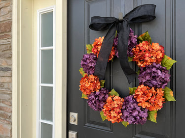 Halloween Hydrangea Wreath - TwoInspireYou
